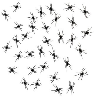 nep spinnen/spinnetjes 4 x 2 cm - zwart - 50x stuks - Horror/griezel thema decoratie beestjes - Feestdecoratievoor