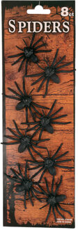 Nep spinnen/spinnetjes 5 cm - zwart - 8x stuks - Horror/griezel thema decoratie beestjes