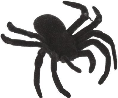 Nep spinnen/spinnetjes 7 x 6 cm - zwart - 6x stuks - Horror/griezel thema decoratie beestjes