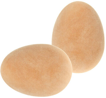 Nep stuiterend ei - 10x - rubber - bruin - stuiterbal fop eieren