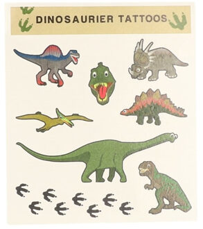Nep tatoeage stickers dinosaurus 8 stuks - Verkleed tatoeages