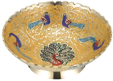 Nepal Koperen Kom Delicate Snoep Serveerschaal Huishoudelijke Koperen Desktop Ornament geel