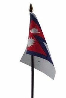 Nepal mini vlaggetje op stok 10 x 15 cm