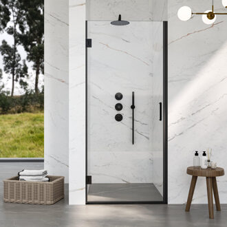 Neptune 5000 Douchedeur - 65x200cm - profielloos veiligheidsglas - anti kalk - mat zwart NWA6211-65MB Zwart mat