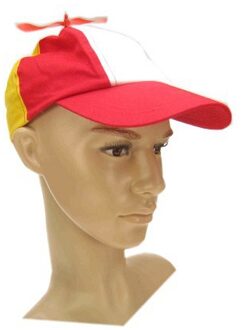 Nerd propeller petje rood/wit/geel Multi