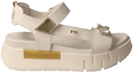 NeroGiardini Flat Sandals Nerogiardini , White , Dames - 40 Eu,38 Eu,37 EU