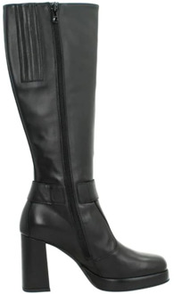 NeroGiardini Zwarte Italiaanse Laarzen met Minimaal Design Nerogiardini , Black , Dames - 36 EU