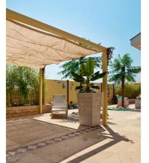 NESLING Pergola "wall 2" 200 x 400 cm, Gebroken Wit