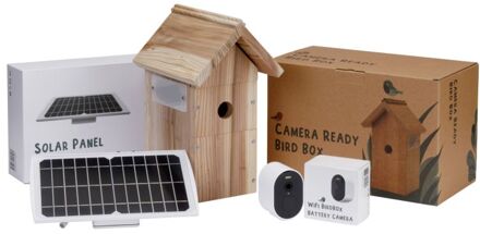 Nestkast - met Wifi-Camera op Zonne-energie - 22x19x34 cm