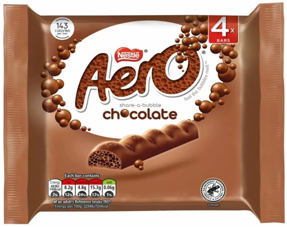 Nestle Nestle - Aero Bubbly Milk Chocolate Bars 4-Pack 108 Gram