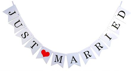 Net Getrouwd Mr Mrs Wedding Banner Garland Party Vlaggen Candy Bar Decoratie Event Levert Confetti Engagement Wedding Gooien