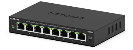 Netgear 8-port Gigabit Plus Switch (GS308Ev4) Switch Zwart