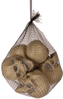 Netje met Skulls 8cm (6st) Zilver - Grijs