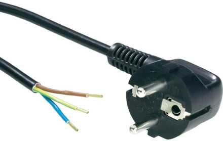 Netsnoer 3 meter - Europlug (Schuko) Geaard - 3x0.75 mm² - 220-240 Volt - Zwart