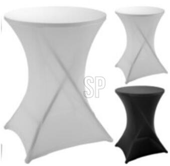 Nette afdekhoes voor een statafel - zwart - spandex elastiek/polyester - D80 cm x H110 cm