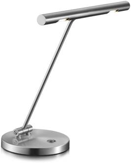 Nette LED-tafellamp Glimmer, nikkel alu / grijs / zink