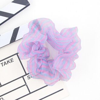 Netto Garen Haar Ring Gestreepte Scrunchies Vrouwen Elastische Haarband Paardenstaart Houder Haar Stropdas Meisje Mode Haaraccessoires 1