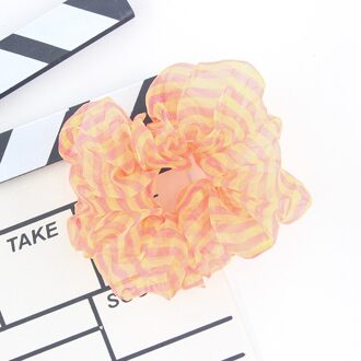 Netto Garen Haar Ring Gestreepte Scrunchies Vrouwen Elastische Haarband Paardenstaart Houder Haar Stropdas Meisje Mode Haaraccessoires 3