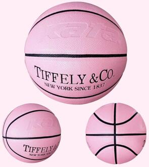 Netto Pu Basketbal Lederen Basketbal Bal Maat 7 Bal Mand Outdoor Basketbal Bal Indoor Naald Training roze
