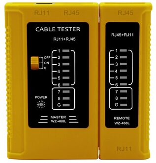 Netwerk Line Tester Netwerk Kabel Tester Multifunctionele Tester Telefoon Kabel Lijn Checker-1 Set Van RJ45 / RJ11 geel