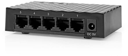 Netwerk-switch - 5x Lan-poort - Gigabit - Zwart