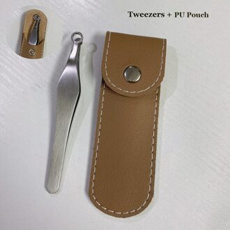 Neus Haar Trimmen Pincet Ronde-Getipt Neus Tondeuse Rvs Trimmer Tool Multifunctionele Neus Ontharing Pincet donker khaki