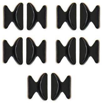 Neus Pads Voor Brillen Zonnebril Glas Spectackles Jetting-5 Pairs Anti Slip Siliconen zwart