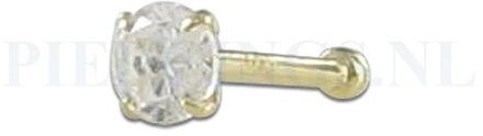 Neusstud goud 14 karaat zirkonia klein