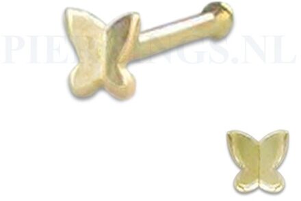 Neusstud vlinder goud 14 karaat