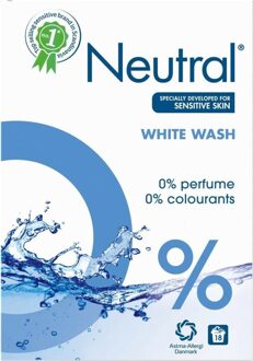 Neutral 0% Wit Parfumvrij Waspoeder - 18 wasbeurten - 1,188 kg - Wasmiddel