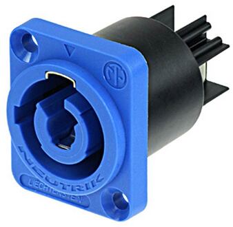 Neutrik NAC-3-MPXXA Speakon voeding chassis connector Speakon voeding chassis connector, male, 20 ampere, 3-polig, blauw, (power in)