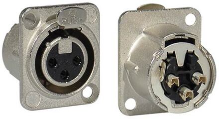 Neutrik NC-3-FDLX xlr chassis connector xlr chassis connector, female, 3-polig, d behuizing