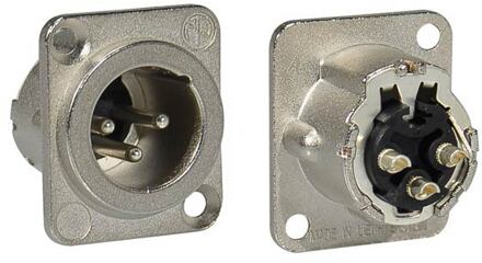 Neutrik NC-3-MDLX xlr chassis connector xlr chassis connector, male, 3-polig, d behuizing