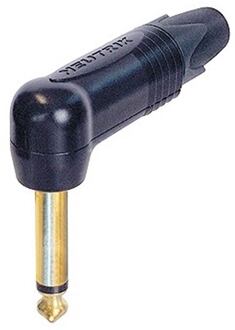 Neutrik NP-2-RXB jack plug jack plug, 6,3 mm, 2-polig, haaks, zwart, gouden contacten
