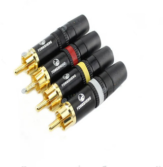 NEUTRIK YONGSHENG GOLD PHONO RCA PLUGS YSS373 Red/White /Black/yellow Professional Connectors free shipping