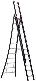 Nevada Reformladder 3x12 sporten - Anti Slip - Werkhoogte 5.35m