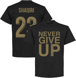 Never Give Up Liverpool Shaqiri 23 T-Shirt - Zwart/ Goud - S