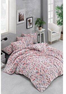 Nevresimev Sare Enkel Dubbel Dekbed Cover Set Zalm