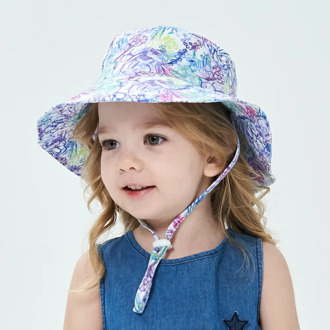 New 1-6 Years Girls Hat Sunbonnet Sun Hats Fisherman Caps Floral Print Baby Children Infant Kids Spring Summer Cute Headwear