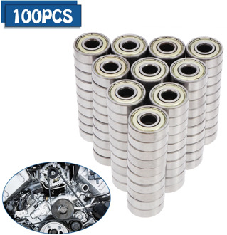 New 100 PCS 608 ZZ Ball Bearings Miniature Carbon Steel Single Row Double Shielded Roller Scooter Skateboard Bearings Kits