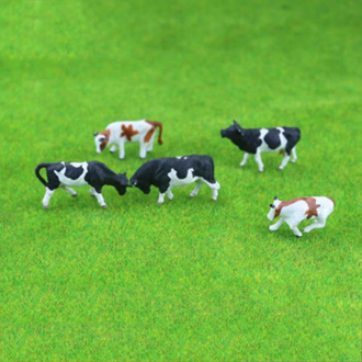 New 10pcs 1:87 Diy HO Scale Colorful Cow Model Train Layout Model Building Toys