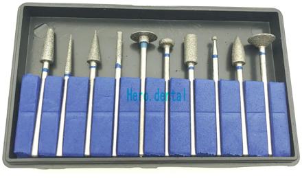 New 10Pcs Dental Sintered Diamond Point Polisher HP Shank Rotary Bur Set Lab 2.35mm