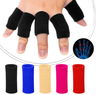 New 10pcs/set Finger Sleeves Washable Protective Fingertip Guard Braces Support Sports Protector Cover For Volleyball Badminton