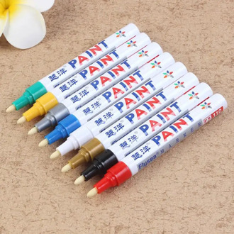 New 12 Colors White Waterproof Rubber Permanent Paint Marker Pen Car Tyre Tread Environmental Tire Painting Dropshipping