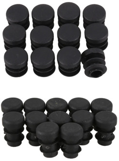 NEW-12 PCS Chair Table Legs Plug 14mm Diameter Round Plastic & 12 Pcs Plastic 12mm Pipe End Blanking Caps Round Black
