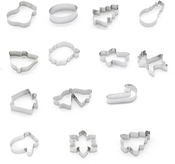 New 14 Pack Christmas Cookie Cutter Stainless Steel Cut Candy Biscuit Mold Cooking Tools Christmas Theme Metal Cutters Mould