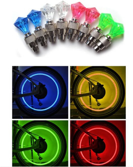 New 1pc Bicycle Light Mountain Bike Bicycle Lighting LEDS Tire Valve Caps Wheel Spokes LED Light