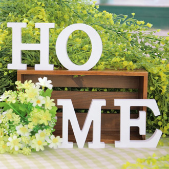 New 1pc Diy Freestanding Wood Wooden Letters White Alphabet Wedding Birthday Party Home Decorations Personalised Name Design