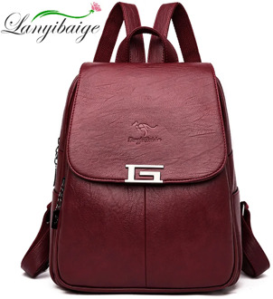 New 2 Style Women Leather Backpacks Female Vintage Backpack For Girls School Bag Travel Bagpack 2019 Ladies Sac A Dos Back Pack