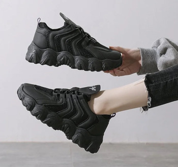 new 2020 autumn new high-end women shoes thick-soled sponge cake black old shoes slim casual sports shoes women sneakers